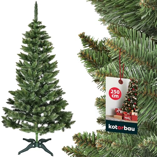KOTARBAU® Künstlicher Weihnachtsbaum 250 cm Tannenbaum Künstlich mit Plastik Ständer Christbaum Christmas Tree von KOTARBAU