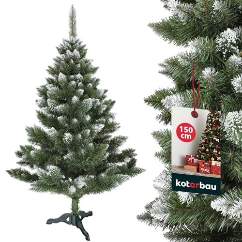 KOTARBAU® Künstlicher Weihnachtsbaum Schnee 150 cm Diamanttanne Tannenbaum Künstlich mit Plastik Ständer Christbaum Christmas Tree von KOTARBAU