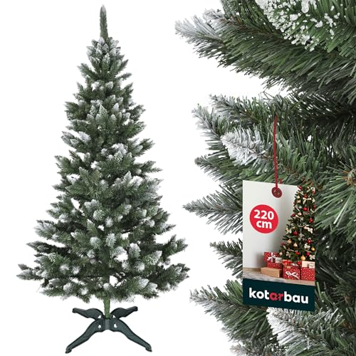 KOTARBAU® Künstlicher Weihnachtsbaum Schnee 220 cm Diamanttanne Tannenbaum Künstlich mit Plastik Ständer Christbaum Christmas Tree von KOTARBAU