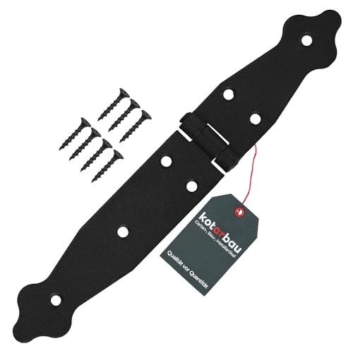 KOTARBAU® Ladenband Türbänder 100 x 150 x 35 mm aus Pulverbeschichtetem Stahl Torscharnier Türband Schwarz Scharniere Klappbar Fensterscharnier Holztür Gartentor Scharnier Kistenband Torbeschlag von KOTARBAU