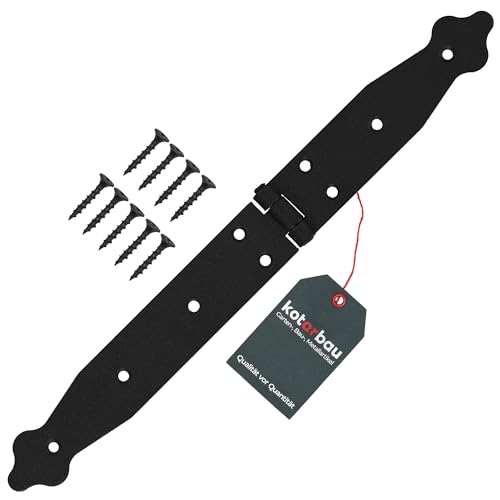 KOTARBAU® Ladenband Türbänder 150 x 200 x 35 mm aus Pulverbeschichtetem Stahl Torscharnier Türband Schwarz Scharniere Klappbar Fensterscharnier Holztür Gartentor Scharnier Kistenband Torbeschlag von KOTARBAU