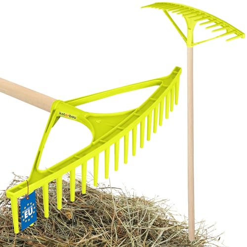 KOTARBAU® Laubrechen Kunststoff mit Stiel 150cm | 18 Zinken L: 64 cm | Celadongrün Harke Heurechen Rechen Rasenrechen breit Rechen Garten Rasen Rechen Rake Grasrechen Laubbesen Kunststoff - Laubrechen von KOTARBAU