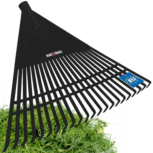 KOTARBAU® Laubrechen Kunststoff ohne Stiel Schwarz 400 x 550 mm Fächerbesen Laubbesen Kunststoff Laubharke groß Laub Rechen Gartenwerkzeug Rasenrechen breit Garten Rechen Kunststoffrechen von KOTARBAU