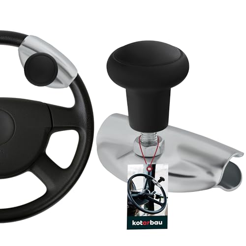 KOTARBAU® Lenkhilfe Lenkradknauf Universal Schwarz Aluminium ⌀ 5 cm Lenkknauf Traktor Lenkradknopf Lenkradknauf Traktor Lenkrad Knüppel von KOTARBAU