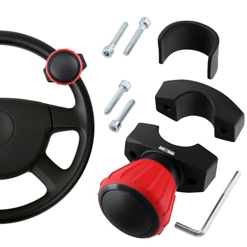 KOTARBAU® Lenkhilfe Lenkradknauf mit Kugellager Rot PVC 9 cm Lenkradknauf Traktor Lenkrad Knauff + Montagesatz Lenkknauf Rasentraktor Traktor Lenkradknauf Rasentraktor von KOTARBAU
