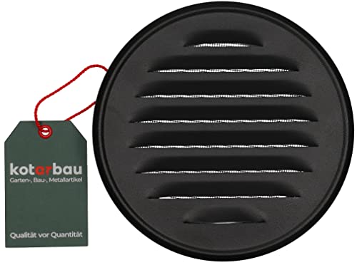 KOTARBAU® Lüftungsgitter ⌀ 125 mm Zinkblech Schwarz Abluftgitter Verschrauben Flansch Insektschutzgitter Belüftungsgitter Entlüftungsgitter Lamellengitter von KOTARBAU
