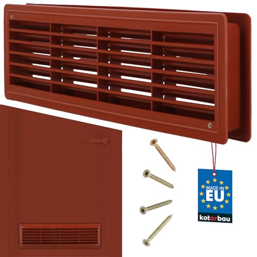 KOTARBAU® Lüftungsgitter 13,5 x 48,8 cm Abluftgitter Calvados Türlüftung Türgitter Kunststoffgitter Belüftungsgitter Gitter Lamellengitter Eckig Robust von KOTARBAU
