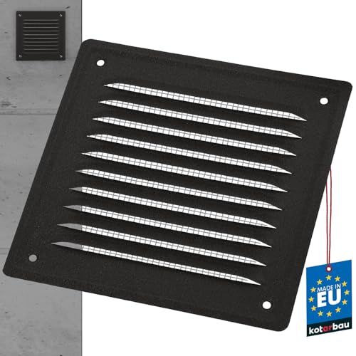 KOTARBAU® Lüftungsgitter 165x165 mm Abluftgitter Einschrauben Lackiert Kamin Belüftung Anthrazit Insektschutzgitter beständig gegen Korrosion von KOTARBAU