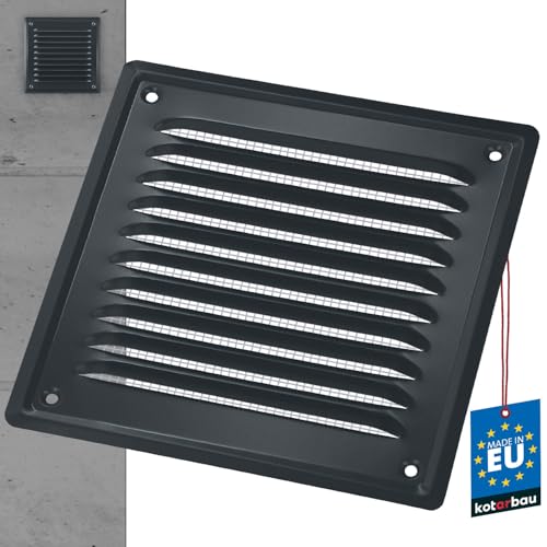 KOTARBAU® Lüftungsgitter 165x165 mm Abluftgitter Einschrauben Lackiert Kamin Belüftung Hell Anthrazit Insektschutzgitter beständig gegen Korrosion von KOTARBAU