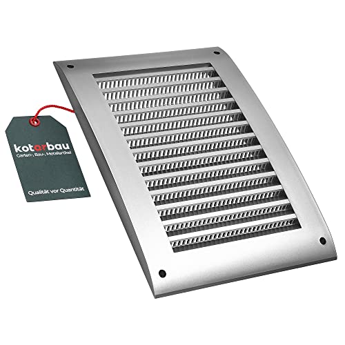 KOTARBAU® Lüftungsgitter 170 x 250 mm Abluftgitter Kunststoff mit Insektenschutz Abschlussgitter Rechteckig Satin Lamellengitter Abluft Zuluft Gitter Ventilator von KOTARBAU