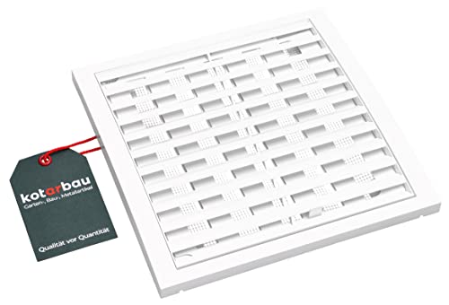 KOTARBAU® Lüftungsgitter 200 x 200 mm Verschließbar Abluftgitter Kunststoff mit Insektenschutz Abschlussgitter Rechteckig Weiß Lamellengitter Abluft Zuluft Gitter Ventilator von KOTARBAU