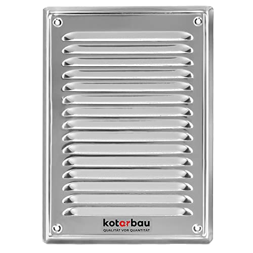 KOTARBAU® Lüftungsgitter 230x165 mm Edelstahl Silber Abluftgitter für Kamin Belüftung mit Insektschutzgitter beständig gegen Korrosion von KOTARBAU