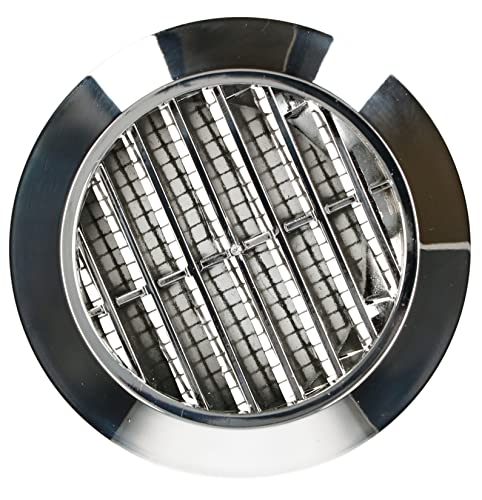 KOTARBAU® Lüftungsgitter Chrom Rund Durchmesser 70 mm mit Insektenschutzgitter von KOTARBAU