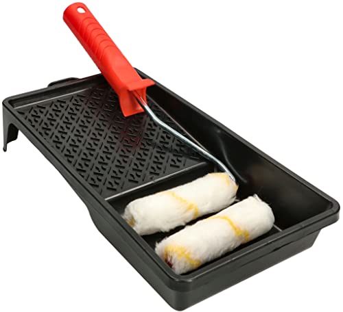 KOTARBAU® Malerset mit Farbwanne Das Perfekte Werkzeug für jeden Maler Malersatz mit 2 Farbwalze 100 mm Rollengrif von KOTARBAU