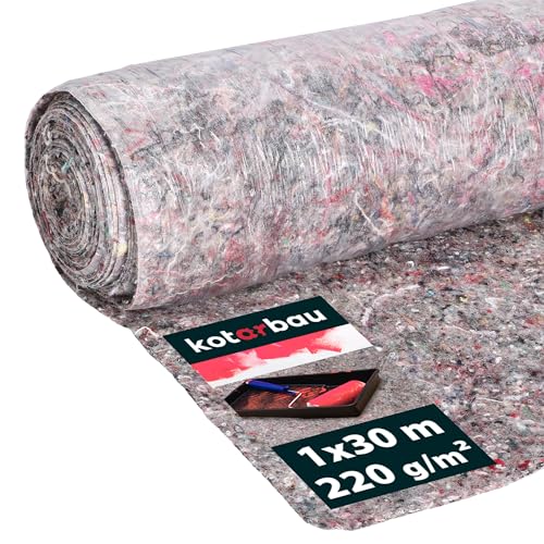 KOTARBAU® Malervlies 1 x 30 m Abdeckfolie Maler 220gr/m2 Abdeckvlies mit Durchsickerungsschutz HDPE Filzrolle Malerzubehör Abdeckflies Rolle von KOTARBAU