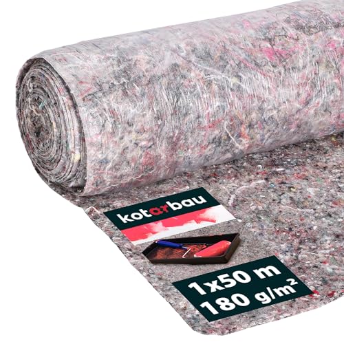 KOTARBAU® Malervlies 1 x 50 m Abdeckfolie Maler 180g/m2 Abdeckvlies mit Durchsickerungsschutz HDPE Filzrolle Malerzubehör Abdeckflies Rolle von KOTARBAU