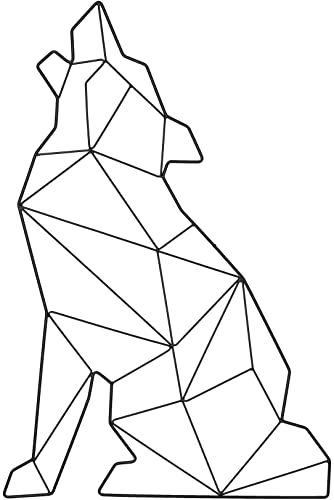 KOTARBAU® Metall-Wand-Deko Geometrische Wanddekoration Metall Wolf-Bild von KOTARBAU