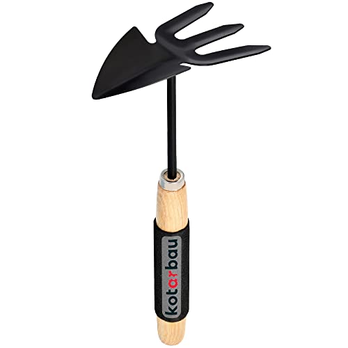 KOTARBAU® Mini Doppel-Hacke 65 mm mit Zinken für kleine Pflanzen Kleinhacke Unkrauthacke Gartenhacke Pflanzhacke Gartenwerkzeug zum Umpflanzen Jäten Gartenpflege von KOTARBAU