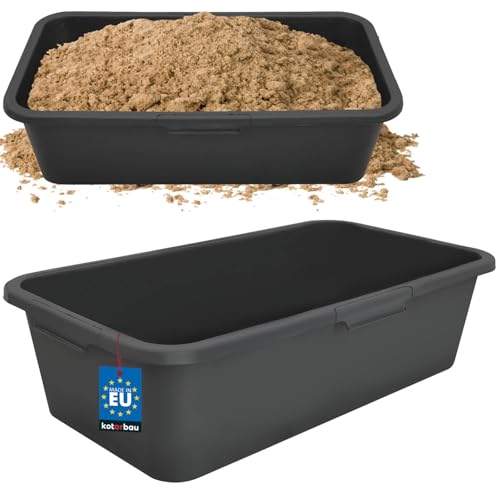KOTARBAU® Mörtelkübel Mörteleimer Baueimer Rechteckig Schwarz 45 LMörtelwanne von KOTARBAU