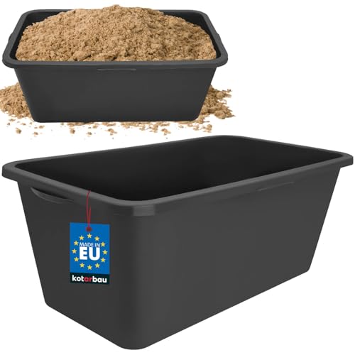 KOTARBAU® Mörtelkübel Mörteleimer Baueimer Rechteckig Schwarz 60 L Mörtelwanne von KOTARBAU