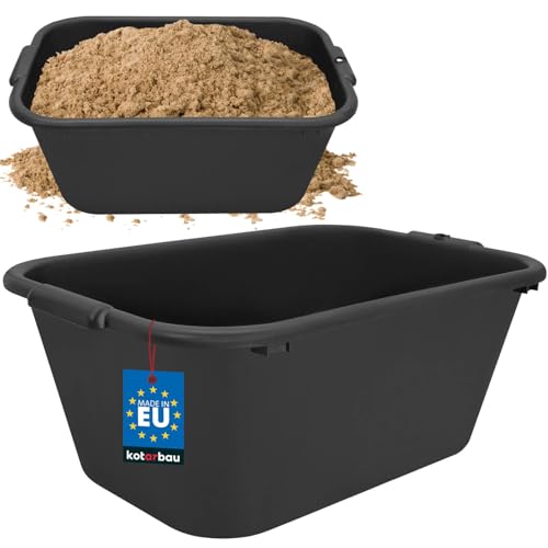 KOTARBAU® Mörtelkübel Mörteleimer Verstärkter Baueimer Rechteckig Schwarz 55 L Mörtelwanne von KOTARBAU