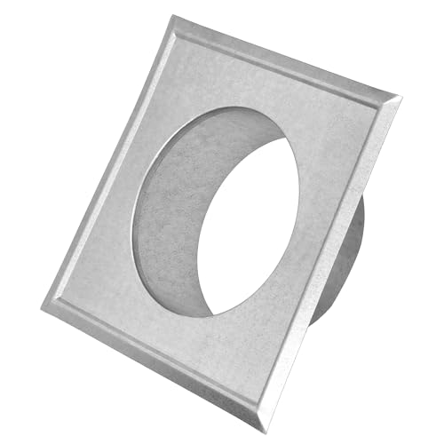KOTARBAU® Ofenrohrrosette Ø 100 mm Verzinkt Kaminrosette mit Flansch Ofenrohr 160 mm x 160 mm Wandabdeckung Silber Dekorative Rosette für Kamin Wandfutter von KOTARBAU