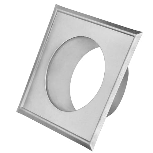 KOTARBAU® Ofenrohrrosette Ø 110 mm Verzinkt Kaminrosette mit Flansch Ofenrohr 160 mm x 160 mm Wandabdeckung Silber Dekorative Rosette für Kamin Wandfutter von KOTARBAU