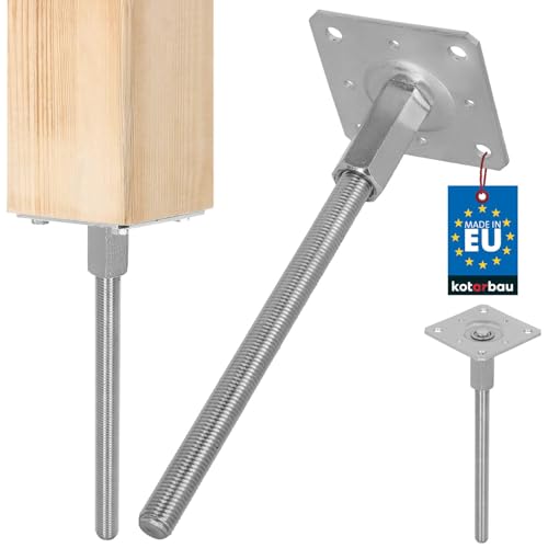 KOTARBAU® Pfostenträger Höhenverstellbar 110x330mm verzinkt Stahl Bodenanker Pfostenträger Pfostensockel Extra Stabil Stützfuß Pfostenschuh Vertikal verstellbarer Stahlanker für Gartenlauben und Zäune von KOTARBAU