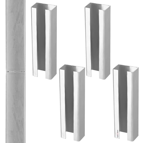KOTARBAU® Pfostenverlängerung 60x40 mm verzinkter Stahl 4 St. Pfostenadapter Zaunpfosten-Adapter Verbinder Zaunerhöhung Erhöhung Pfosten für Doppelstabmatten Pfostenverbindungsstück von KOTARBAU