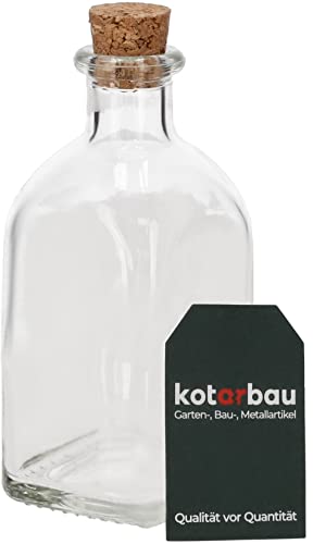 KOTARBAU® Quadratische Glasflasche mit Korkenverschluss 150 ml von KOTARBAU