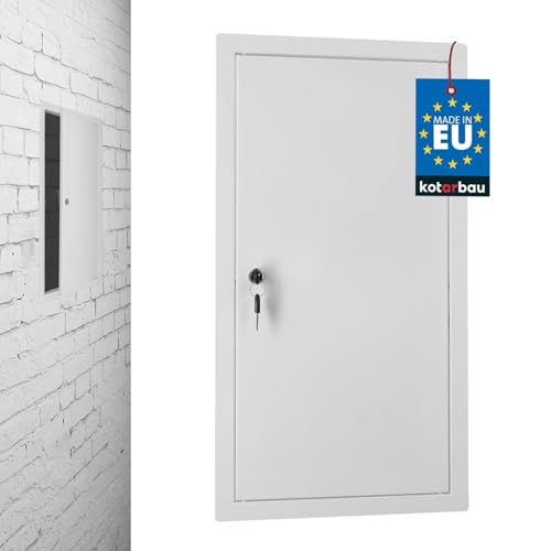 KOTARBAU® Revisionsklappe 30 x 60 cm Trockenbau Revisionstür mit Schlüsselschloss Sicherungskasten Unterputz Revisionsklappe aus verzinkter Stahl Gipskarton Wartungsklappe Weiß von KOTARBAU