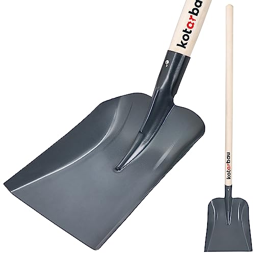 KOTARBAU® Robuste Schaufel 270 x 244mm Gartenschaufel für 38 mm Stieldurchmesser Stahlschaufel zum Aufnehmen von Schüttgut MIT HOLZSTIEL von KOTARBAU