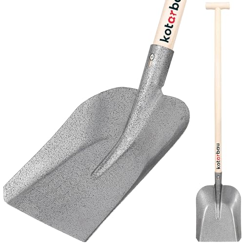 KOTARBAU® Robuste Schaufel 285 x 230 mm Gartenschaufel für 38 mm Stieldurchmesser Stahlschaufel zum Aufnehmen von Schüttgut MIT HOLZSTIEL von KOTARBAU