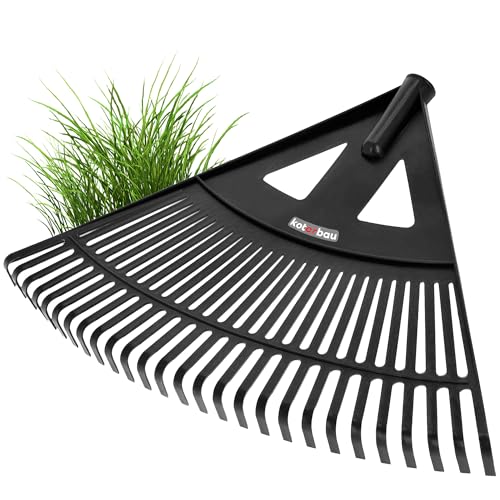 KOTARBAU® Laubrechen Kunststoff 580 mm Schwarz ohne Stiel Laubharke Rächen Gartenrechen groß Laub Rechen Fächerbesen Laubbesen Gartenwerkzeug Laubbesen Kunststoff von KOTARBAU