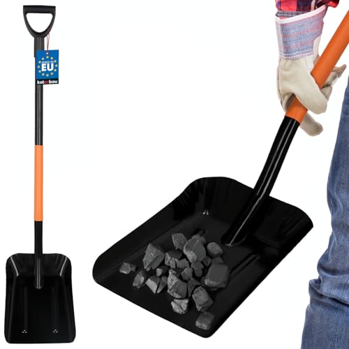 KOTARBAU® Schaufel Metall Schwarz 27 cm Ascheschaufel pulverbeschichteter Stahl Kaminschaufel 128 cm Gartenschaufel Groß Shovel Kohleschaufel Schippe Holsteiner Schaufel für Asche und Kohle von KOTARBAU