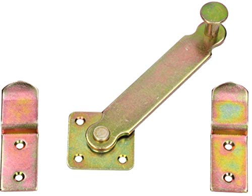 KOTARBAU® Schlagladenüberwurf 140 mm Fensterladen Doppeltorüberwurf Schlagladen Fensterladenriegel Schlagladen Überwurf Überwurfriegel Verzinkt Gelb von KOTARBAU