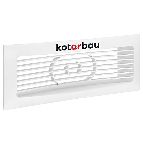 KOTARBAU® System-Lüftungsgitter 235 x 90 mm mit Rückströmklappe Lüftungsgitter mit Flansch 200 x 60 mm rechteckiges Belüftungsgitter weißes Kunststoff-Abschlussgitter für Lüftungskanal Abluft Zuluft von KOTARBAU