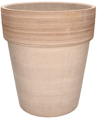 KOTARBAU® Ton-Blumentopf Übertopf ⌀ 31 cm Keramik Terrakotta Frostbeständig Geriffelter Rand Coffee von KOTARBAU