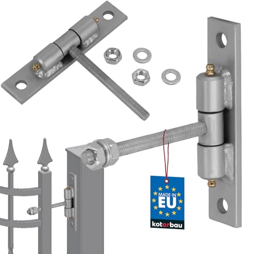 KOTARBAU® Torangel mit Anschraubblech und Schmiernippeln Einstellbar ⌀ 10 mm für Türen Tore Robuste Konstruktion von KOTARBAU