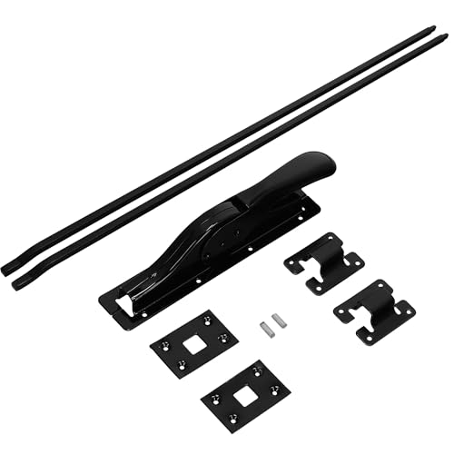 KOTARBAU® Tortreibriegel Torverschluss Türtreibriegel Torbeschlag Torverrieglung Torflügel Torriegel Garagenschloss Torzubehör Set Pulver Schwarz 2500 mm von KOTARBAU