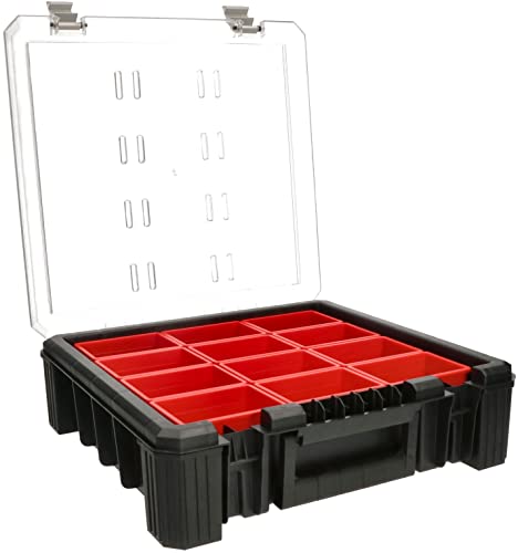 KOTARBAU® Tragbarer Sortimentskasten WRC 39x40x11 cm Aufbewahrungsbox mit Kammern aus Polycarbonat Hohe Qualität von KOTARBAU