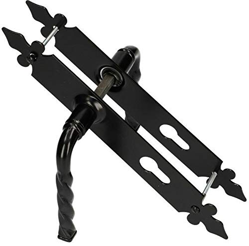 KOTARBAU® Türdrücker 72mm PZ Türgriff Türbeschlag Türklinke Drückergarnitur Dekorativ Schwarz Universal Innen Außenbereich Schmiedeeisen Rostabweisend von KOTARBAU