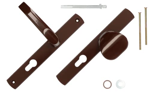 KOTARBAU® Türdrücker-Türknauf Satz 92mm Langschild Braun Profilzylinder für Türen Tore Pforten von KOTARBAU