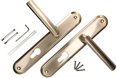 KOTARBAU® Türdrückerset 72 mm PZ Langschild Patina Universal Modern von KOTARBAU