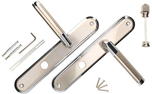 KOTARBAU® Türdrückerset 72 mm WC Langschild Nickel-Chrom Universal Modern von KOTARBAU