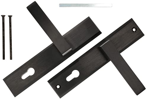 KOTARBAU® Türdrückerset 90mm PZ Langschild ZnAl Schwarz Universal Modern von KOTARBAU