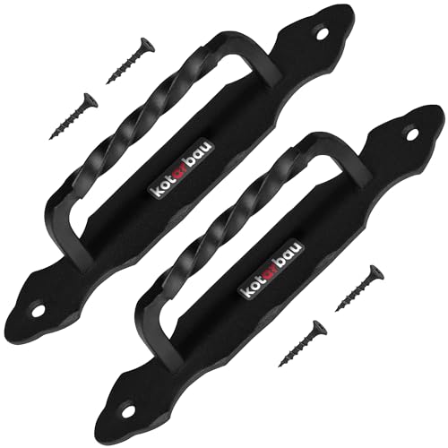 KOTARBAU® Türgriff 190 mm 2 St. Schmiedeeisen Handgriff Türklinke Schwarz Torgriff Stahltürzug Haltegriff Griff Türbeschlag Torbeschlag Schiebtür Möbelgriff von KOTARBAU