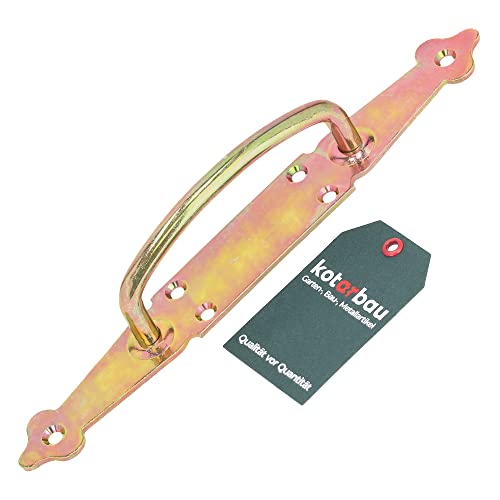 KOTARBAU® Türgriff 270 mm Schmiedeeisen Türklinke Handgriff Verzinkt Gold aus Stahl Torgriff Stahltürzug Haltegriff Griff Türbeschlag Torbeschlag Schiebtür Möbelgriff Schiebetürgriff Scheunentorgriff von KOTARBAU