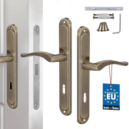 KOTARBAU® Türgriff Innentüren BB Türklinke 72 mm Patina Türgriffe Langschild Türdrückergarnitur Zimmertürschloss Türbeschlag für Innentüren Türschloss Drückergarnitur Classic von KOTARBAU