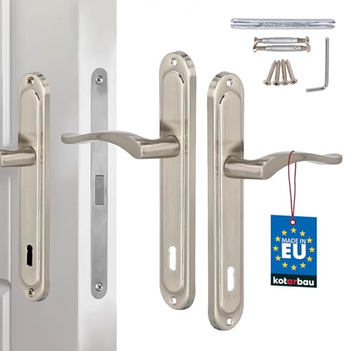 KOTARBAU® Türgriff Innentüren BB Türklinke 90 mm Satin Türgriffe Langschild Türdrückergarnitur Zimmertürschloss Türbeschlag für Innentüren Türschloss Drückergarnitur Classic von KOTARBAU